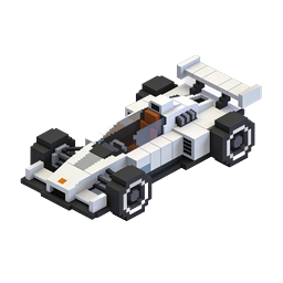 Icona 3D isometrica auto di Formula 1 voxel