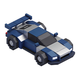 Icono de coche de carreras vóxel - vehículo de carreras pixel 3D
