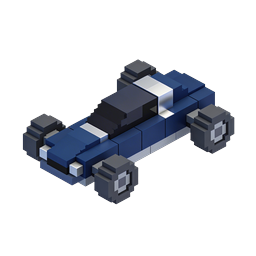 Voxel Race Car Icon - 3D Isometric Racing Vehicle