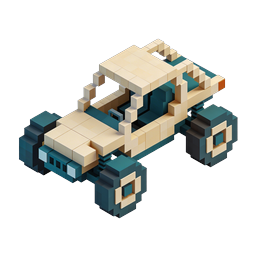 Voxel Formula Race Car Icon - Blocky 3D Racing Illustration