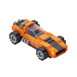 Voxel Race Car Icon - 3D Pixel Art Sports Vehicle