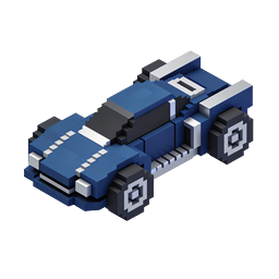 Voxel Race Car Icon - 3D Isometric Sports Car