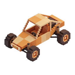 Voxel Race Car Icon - Isometric 3D Blocky Racing Vehicle