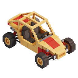 Voxel レースカーアイコン - アイソメトリック 3D フォーミュラスタイル