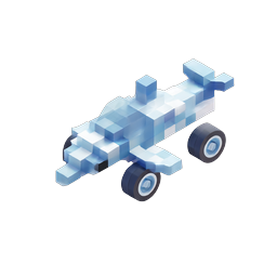 Иконка гоночного автомобиля Voxel - Изометрический 3D пиксельный гоночный автомобиль