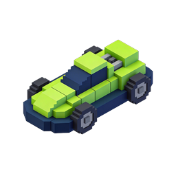 Icona di auto da corsa voxel - risorsa di gioco di corse a blocchi 3D