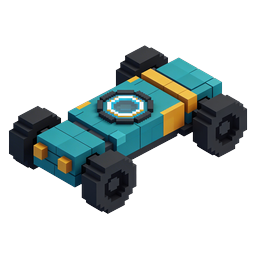 Icono de coche de carreras Voxel - Vehículo de carreras 3D de píxeles isométrico