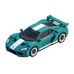 Voxel Race Car Icon - 3D Pixel Art Sports Car