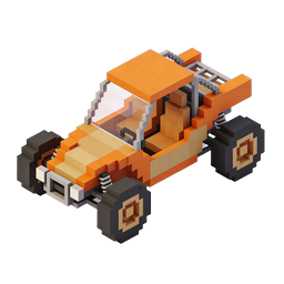 Voxel Race Car 3D Icon - Pixel Art Sports Vehicle