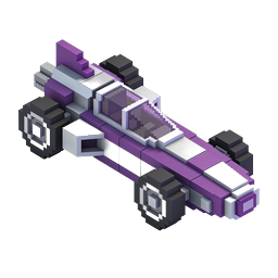 Voxel Race Car Icon - 3D Block Style Formula Racer