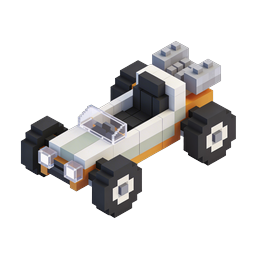 Icona 3D auto da corsa Voxel - Veicolo da corsa in Pixel Art