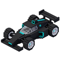Isometric Voxel Race Car Icon | 3D Pixel Art F1
