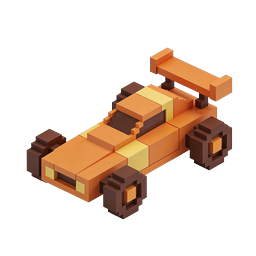 Voxel Race Car 3D Icon | Isometric Racing Vehicle