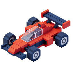 Voxel Formula 1 Racing Car 3D Icon
