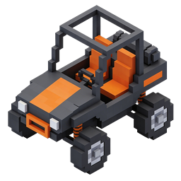 Ícone 3D isométrico de carro de corrida Voxel para jogos e aplicativos