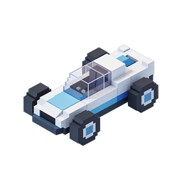 Voxel Racing Car Icon - Isometric 3D Formula Racer