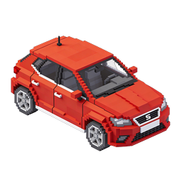 Red Voxel Sports Car 3D Icon - Blocky Pixel Art Vehicle