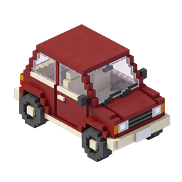Voxel Red Truck Icon - Isometric 3D Block Art