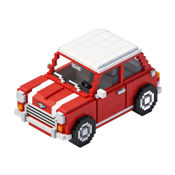 Voxel Red Truck Icon - 3D Pixel Art Vehicle