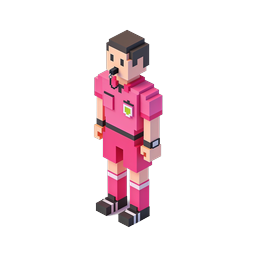 Voxel Referee Character Icon - 3D Pixel Art Sports Official