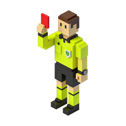 Voxel Referee Red Card 3D Sports Icon