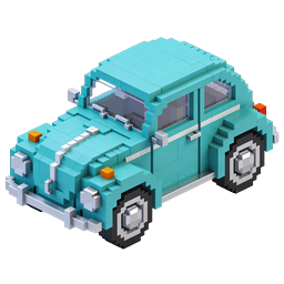 Voxel Retro Car Icon - 3D Pixel Art Classic Vehicle
