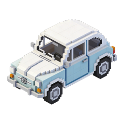 Voxel Retro Car Icon - 3D Pixel Art Vehicle