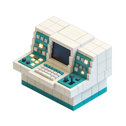 Voxel Retro Computer Icon - Isometric Pixel Art Design