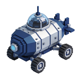 Isometric Voxel Robot Character 3D Icon
