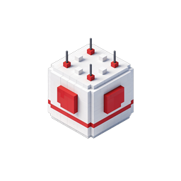 Voxel Robot Cube Icon - 3D Isometric AI Character