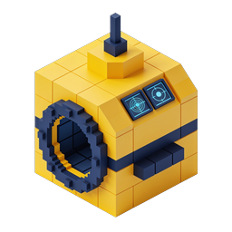 Voxelロボット 3Dアイコン - アイソメトリックピクセルアートスタイル