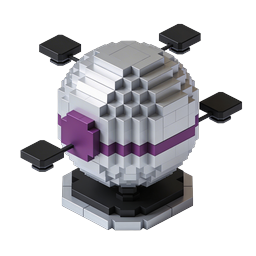 Voxel 3D ロボットアイコン - アイソメトリック AI 球体デザイン