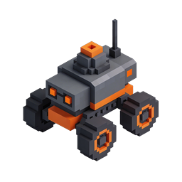 Rover militar voxel – ícone 3D – veículo de blocos isométrico