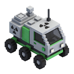 Voxel Rover 3D Icon - Isometric Space Exploration Vehicle