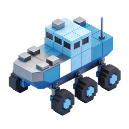 Icona 3D Veicolo Rover Voxel - Stile Pixel Art