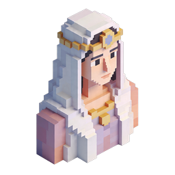 Voxel Royal King Character Icon - 3D Pixel Art