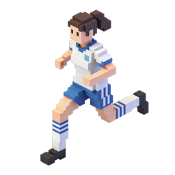 Voxel Runner Girl 3D Isometric Sports Icon