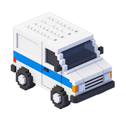 Voxel RV Camper Icon | Isometric Pixel Art Vehicle