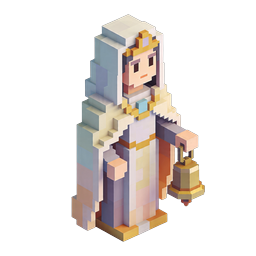 Voxel Saint Icon - Isometric 3D Religious Character