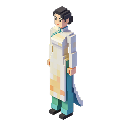 Voxel Scientist Character Icon - 3D Pixel Art Figure
