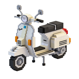 Icône 3D de Scooter Voxel - Design de Moto Isométrique
