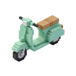 Voxel Scooter Icon - 3D Isometric Motorbike Design