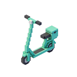 Voxel Scooter Icon - 3D Pixel Art Transportation