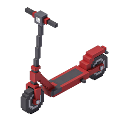 Voxel Scooter 3D Icon - Isometric Block Design