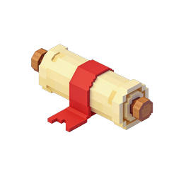 Voxel Scroll Icon - 3D Pixel Art Parchment Design