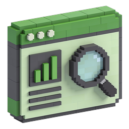 Voxel Search Analytics 3D Icon | SEO Dashboard Design