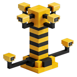 Voxel-Überwachungskamera-Icon - 3D-Block-Überwachungsdesign