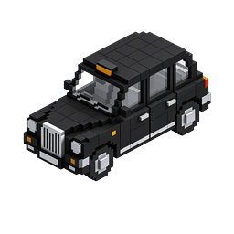 Ícone 3D Pixel Art Isométrico de Carro Sedan Voxel