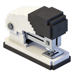 Isometric Voxel Sewing Machine Icon | 3D Block Style