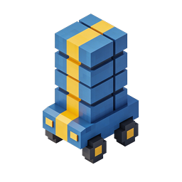 Voxel-Versandstapel 3D Isometrisches Liefer-Icon